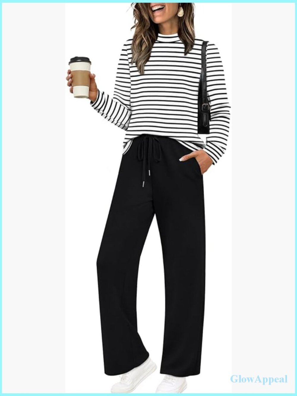 Two Piece Matching Lounge Set Women Fall Travel Outfit Mock Neck Long Sleeve
